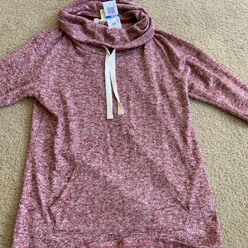 turtle neck pink hoodie